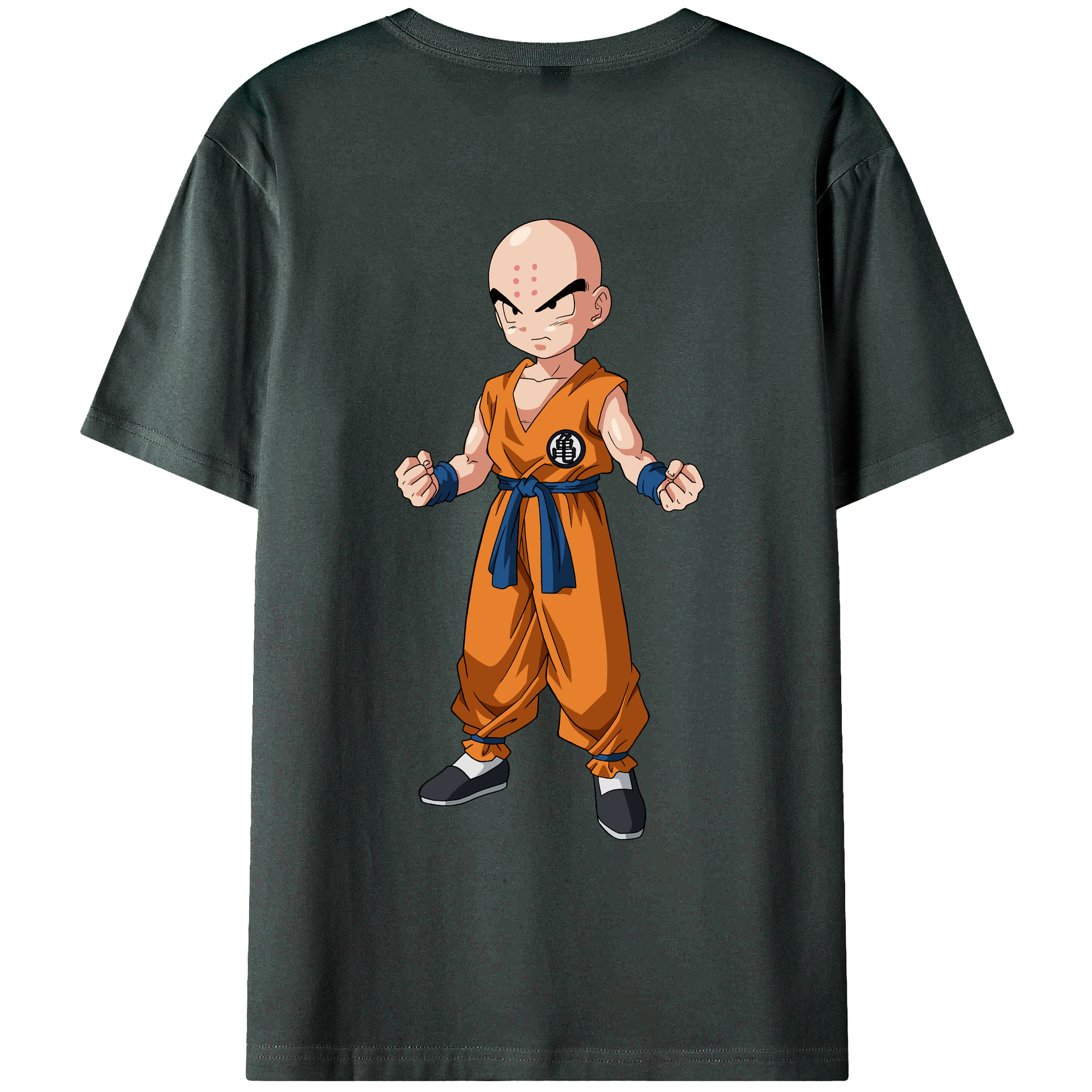 （画像用） ドラゴンボール クリリン DRAGON BALL krillin 綿100％ メンズ半袖Tシャツ（バックプリント） 通気性